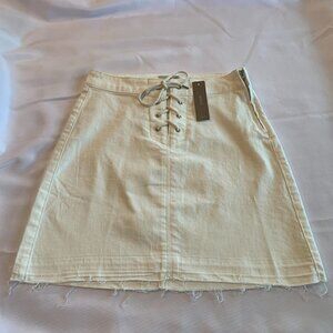 J Crew Soft White Denim Skirt